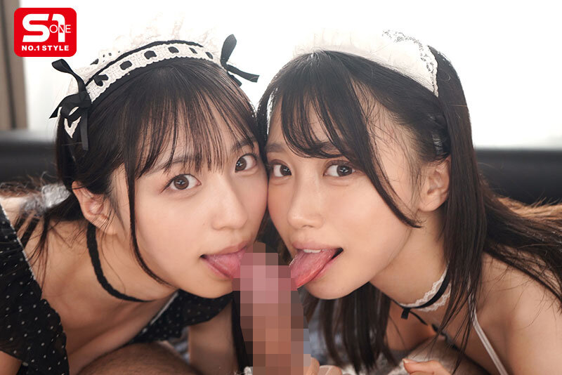 2人の女優が同時にフェラチオを行うシーン